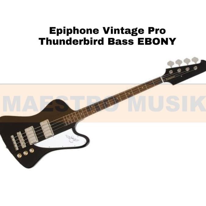 Epiphone Bass 4 String Thunderbird Vintage Pro Ebony - Packing Kayu