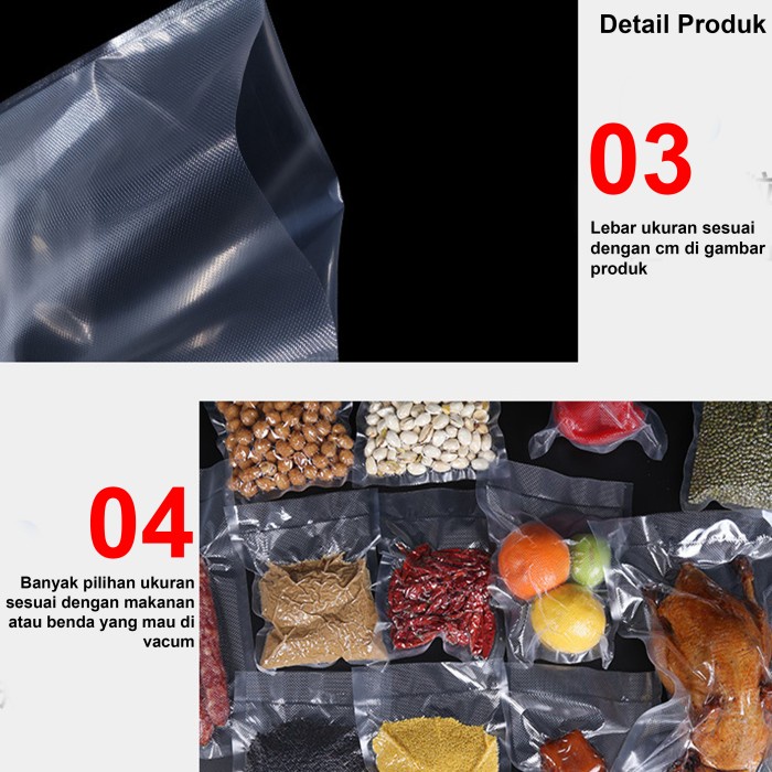 Plastik Vacuum Bag Plastik vakum Makanan Polos Emboss Premium