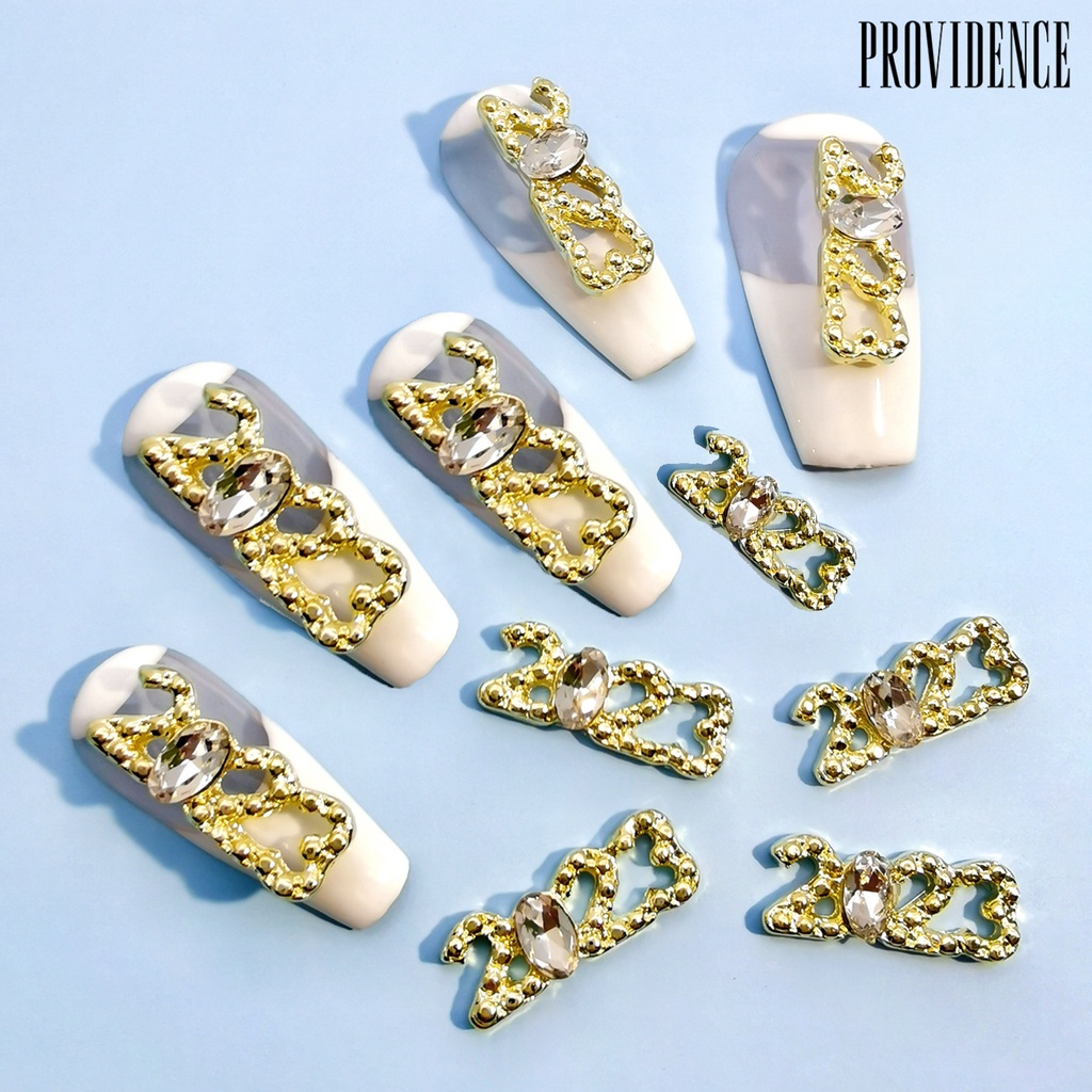 Providence 10Pcs / Set Hiasan Kuku Berlian Imitasi Motif Angka 2023 + Bintang Laut Untuk Nail Art / Manicure DIY