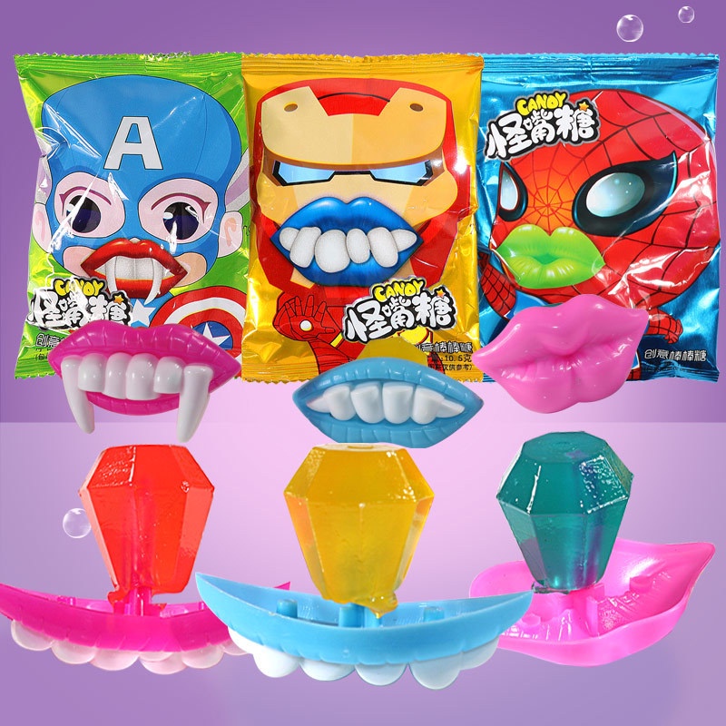 (YUMIOLSHOP21) PERMEN GIGI BIBIR SPIDERMAN IMPOR RASA BUAH