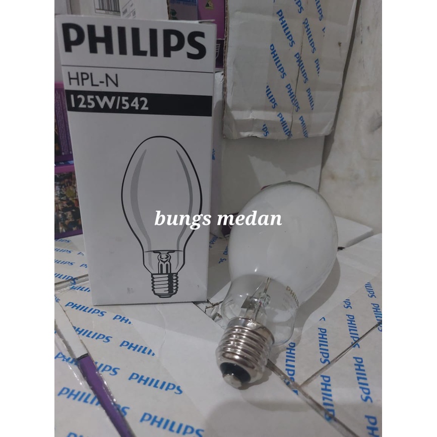 Jual PHILIPS HPLN HPL-N 125W 125 Watt E27 Lampu JALAN PUTIH JANTUNG HPL ...