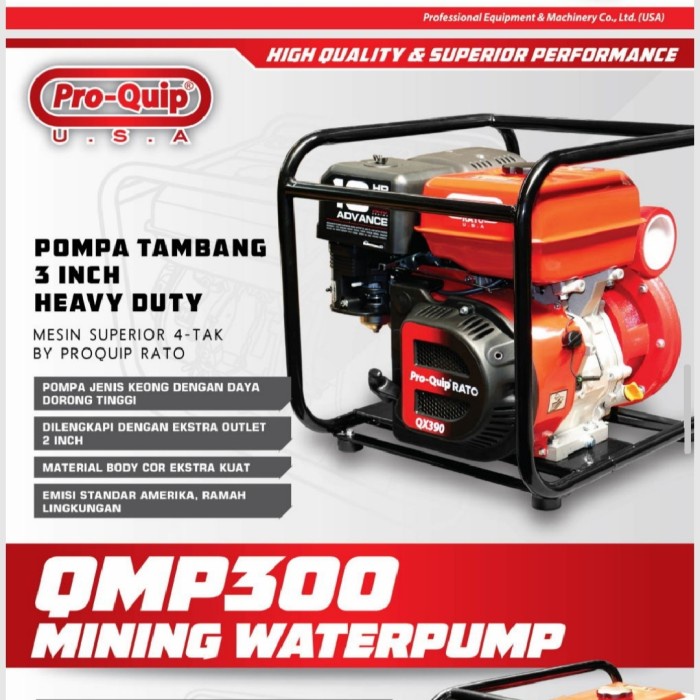 Pompa Tambang 3 inch PROQUIP QMP 300 Mining Waterpump 16HP Proquip QMP