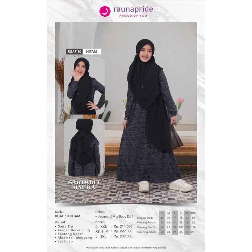 Baju Couple  Family Rauna / SR-10 Haura Hitam  / Fashion Muslim