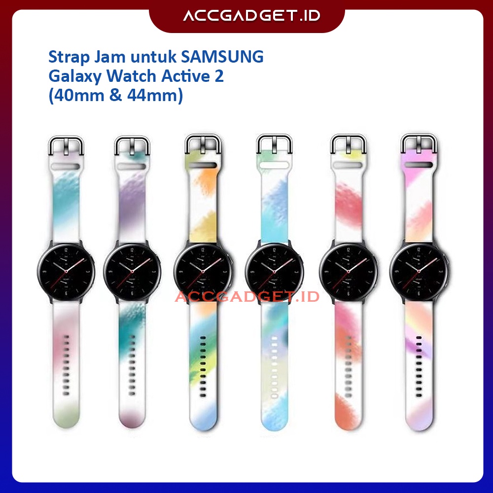 Tali Strap Jam untuk Smartwatch Samsung Galaxy Watch Active 2 40mm 44mm - ACR1 Rainbow Silicone Strap