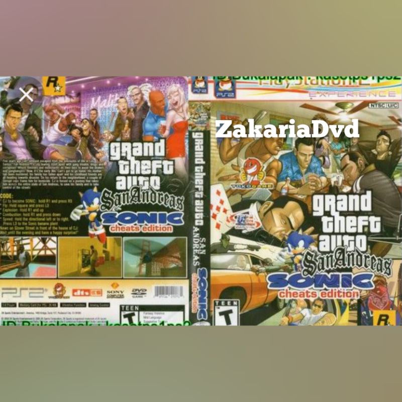 Kaset Ps 2 GTA Sonic Cheat Edition