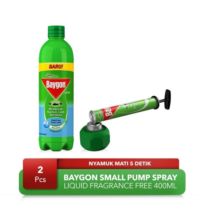 SET OBAT NYAMUK BAYGON PUMP SPRAY + REFILL 400 ML CAIR LIQUID TANPA WANGI