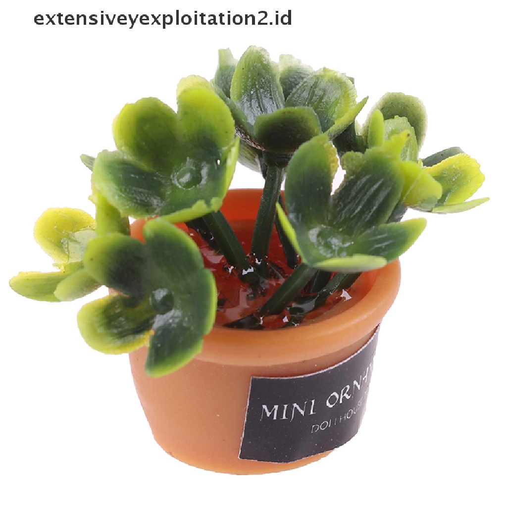 4 Pcs Miniatur Pot Tanaman Hijau Untuk Rumah Boneka