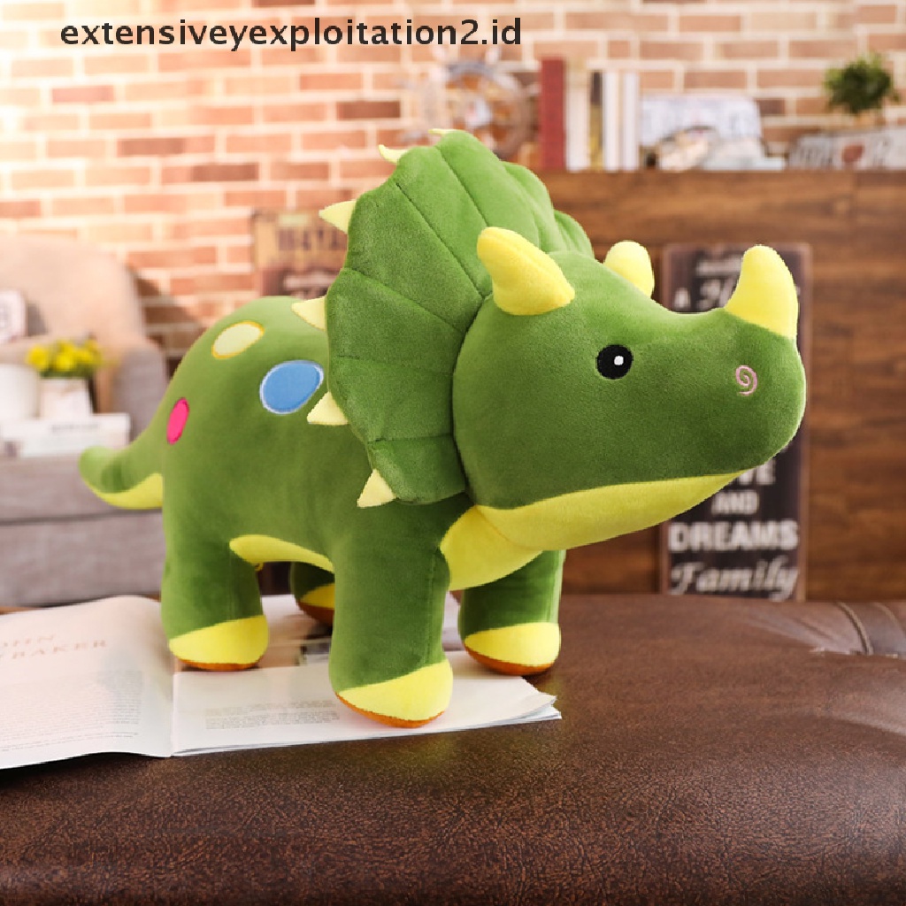 Mainan Boneka Dinosaurus Triceratops Bahan Plush Ukuran 40cm Untuk Hadiah
