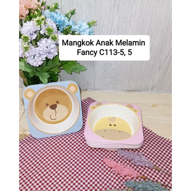 Mangkok Bayi Melamin Bear Pink Blue