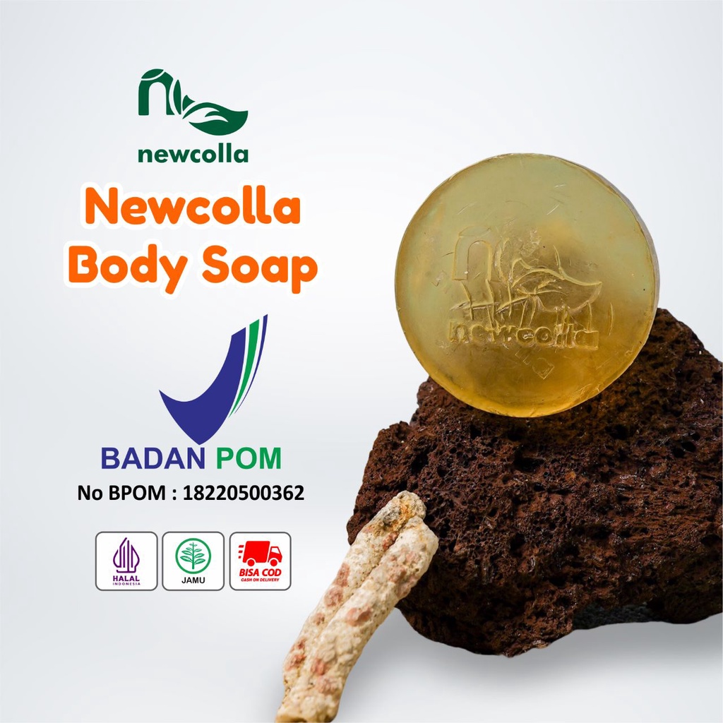 Newcolla Body Soap Sabun Kolagen Pencerah &amp; Pemutih Kulit Badan Ampuh Collagen Original Bpom