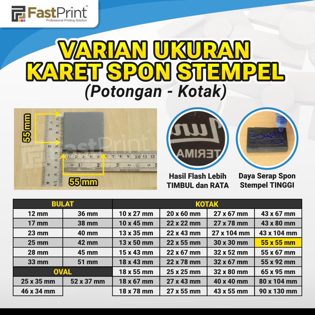 Karet Busa Spon Bahan Stempel Potongan Model Kotak 55x55MM