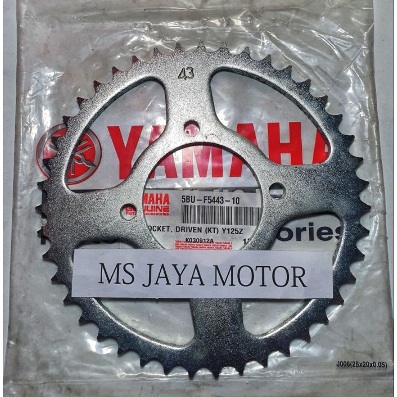 SPROCKET GIR GEAR BELAKANG YAMAHA 125Z Y125Z 125Z ORI ORIGINAL YAMAHA 43T

