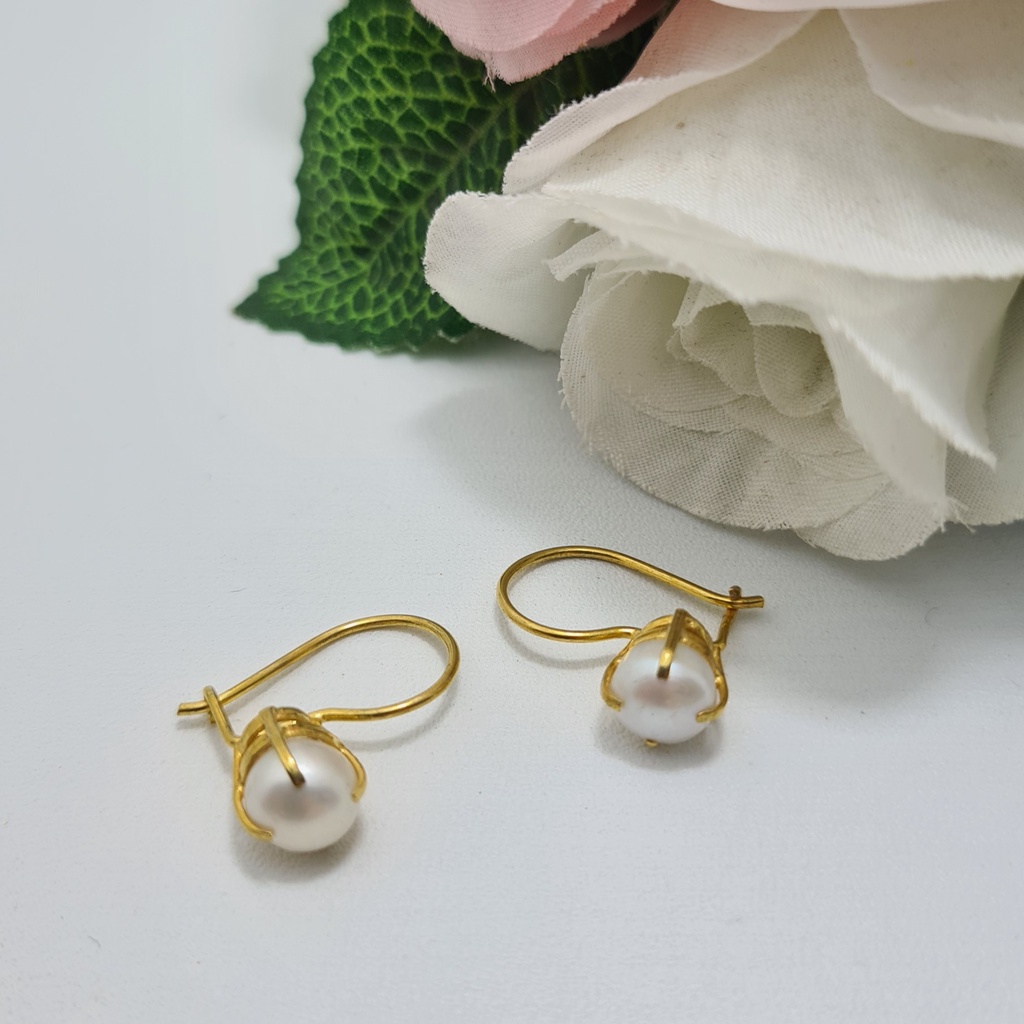 Anting Kait Mutiara Emas Muda 2 Gram