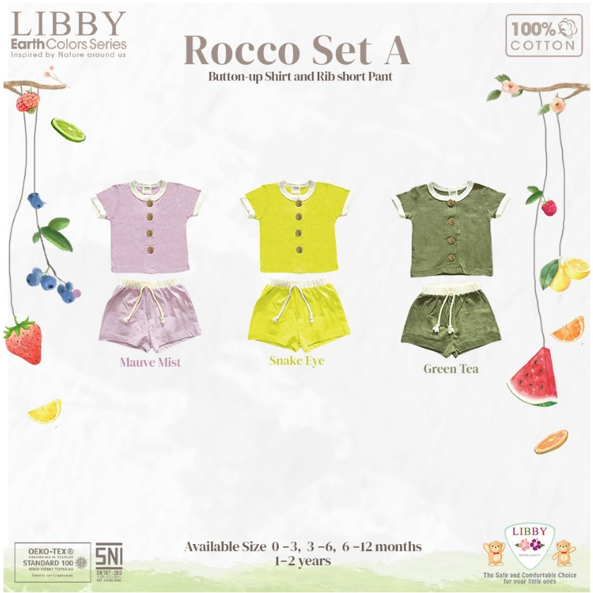 LIBBY MURAH SETELAN ROCCO PENDEK EARTH SERIES SET PENDEK CELANA PENDEK COMFY STLROPEN