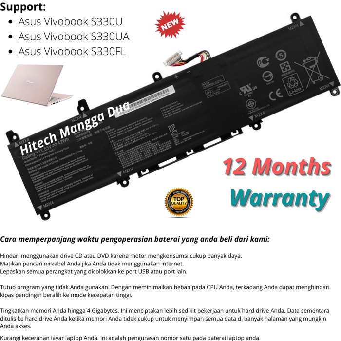 Baterai Asus Vivobook S13 S330U S330UA S330FL original new