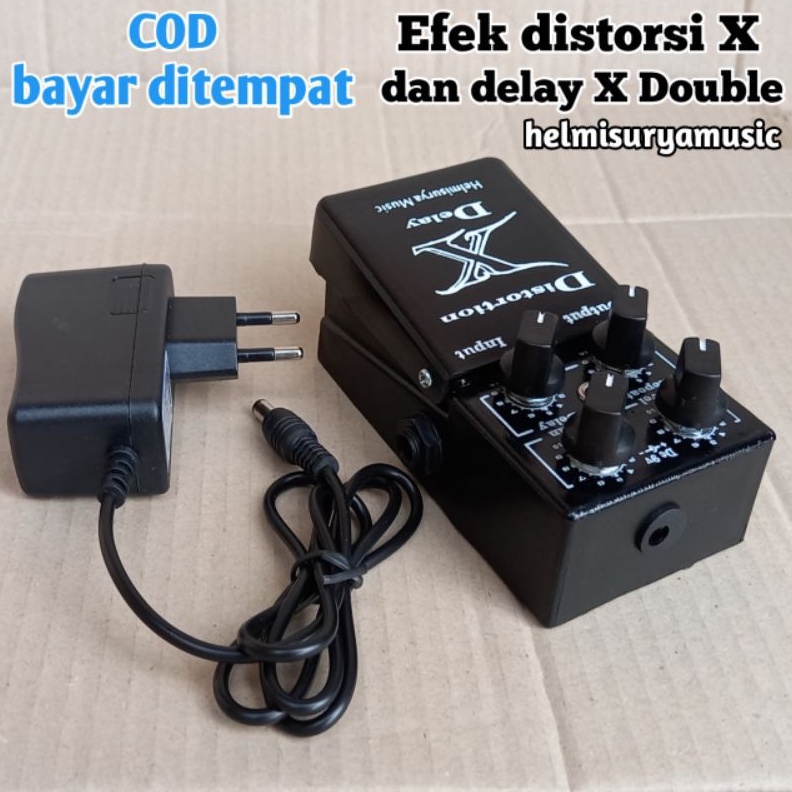 Efek gitar X distorsi delay double plus Adaptor