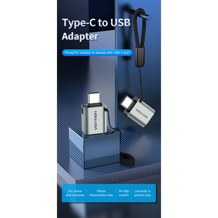 Vention Adapter USB-C to USB-A 3.0 Female OTG CDQH0