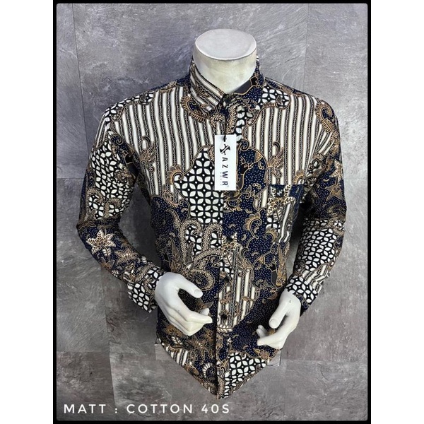 KEMEJA PRIA LENGAN PANJANG, KEMEJA CASUAL KUALITAS DISTRO,[BISA COD] KEMEJA BATIK PRIA AZWR ORIGINAL