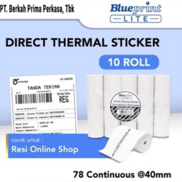 

Blueprint Direct Thermal Sticker Label 78 Continuous