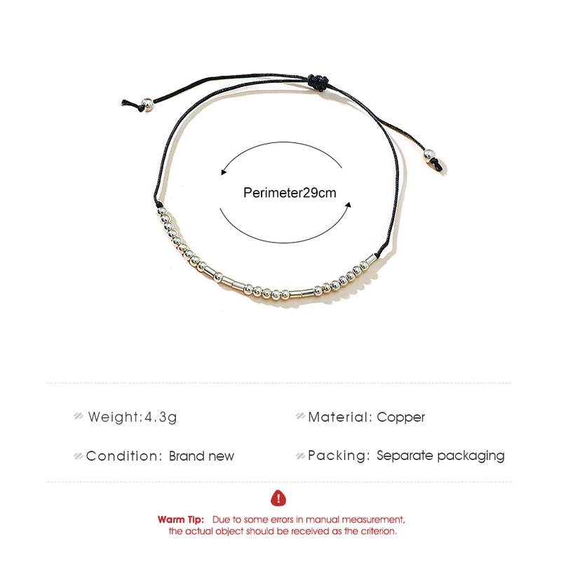 Gelang Kaki Tali Woven Adjustable Hias Manikmanik Huruf Untuk Pasanganpriawanita