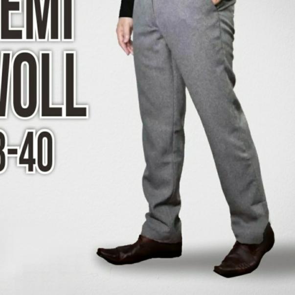 celana bahan kain wool | slim fit | pria