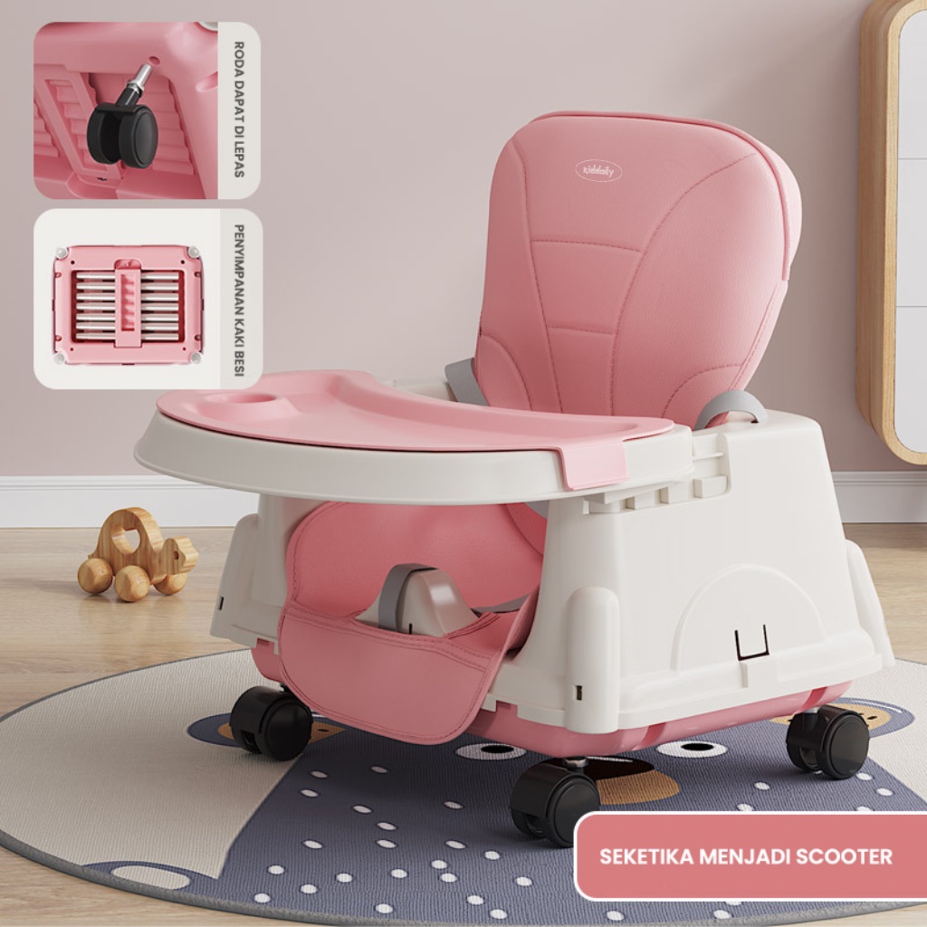 KIDDAILY BABY HIGH CHAIR KURSI TINGGI BAYI SEAT SCOOTER BOOSTER KURSI MAKAN ANAK KURSI MAKAN BAYI DENGAN MATRAS KURSI MAKAN BAYI BABY CHAIR