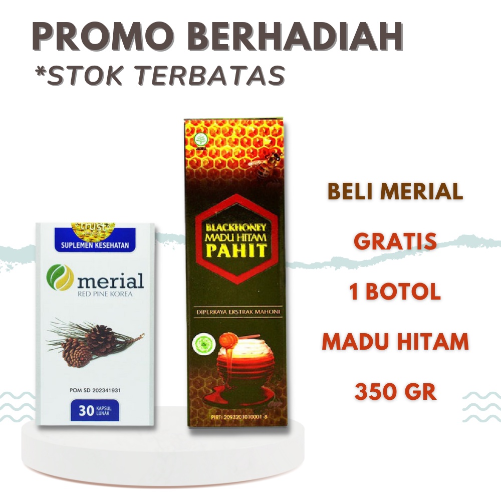 Merial Obat Kolesterol | Obat Kolesterol Merial Red Pine Korea 30 Kapsul + Gratis Madu