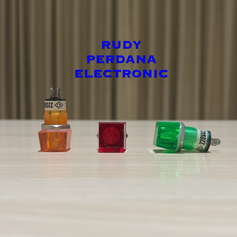 PILOT LAMP LAMPU PANEL INDIKATOR 15MM KOTAK AC 220V 220 VOLT