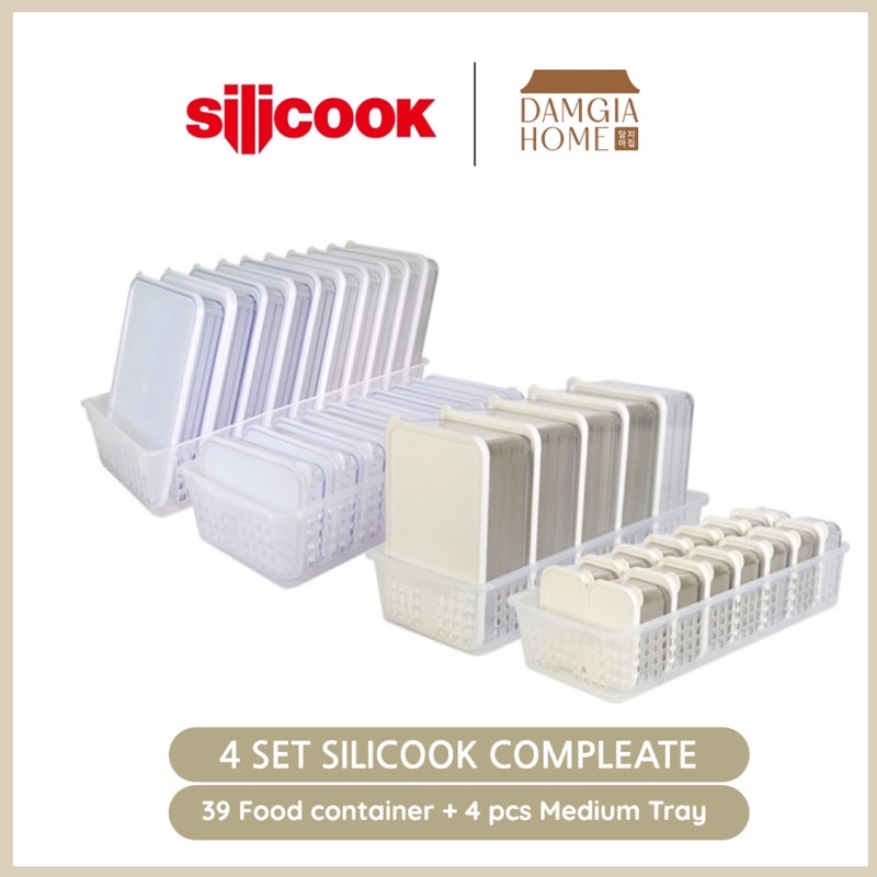 silicook food container 1200 ml 600 ml 300 ml 200 ml 4 set