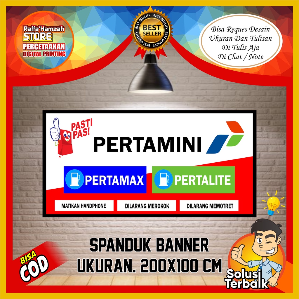 Spanduk Pertamini / Sepanduk Pertamini / Banner Pertamini / Bener Pertamini /Bisa Cod Ukuran 200x100