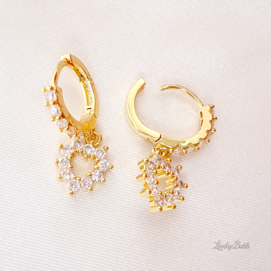 Anting Jepit Xuping Wanita Dewasa Lapis Emas 24 K Perhiasan Fashion Wanita Model Love Marian4