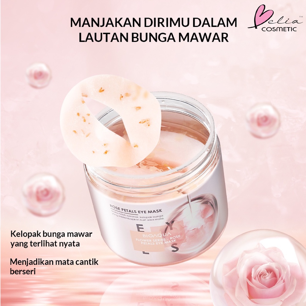 ❤ BELIA ❤ BIOAQUA Flower Series Rose Petals Toner 250ml | Rose Petal Mask 120g | Eye Mask 140g/80pcs | Masker Mata |Skincare mengandung essens kelopak mawar | BPOM