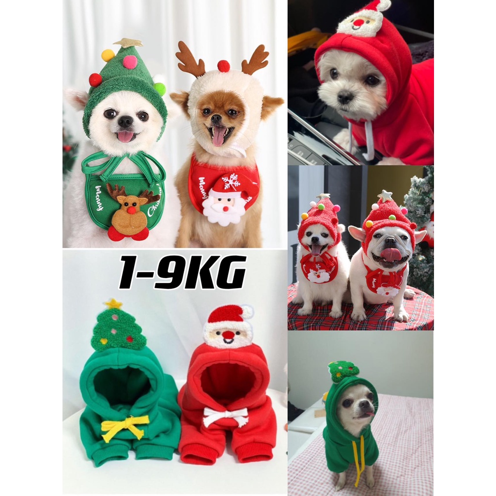 SWEATER BAJU anjing kucing hewan pets baju lucu natal christmas new year PET CLOTHES COSTUME RAINDEER CHINESE COLLAR