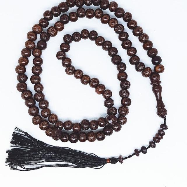 Tasbih Kayu Galih Asem Asli Bertuah 99 Butir - VeE Kalung Tasbih