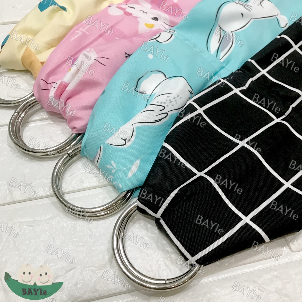 BAYIe - Gendongan Bayi RING SLING Jarik Modern Selendang Multifungsi Gendongan Samping/Depan Motif Karakter Tanpa Ring Size 75x240 cm