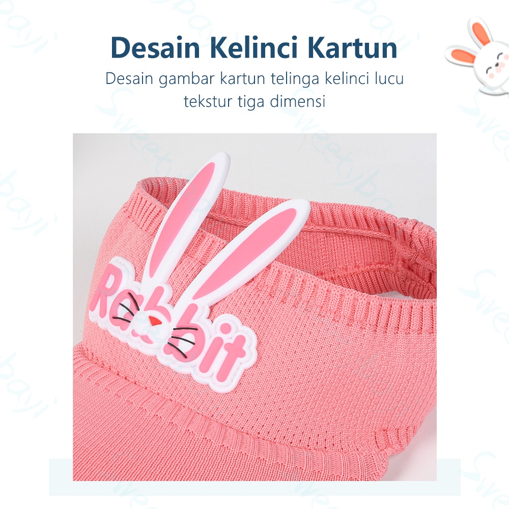 SweetyBayi Topi pantai anak Topi rajut anak kelinci Topi baseball golf anak anti UV kids hat