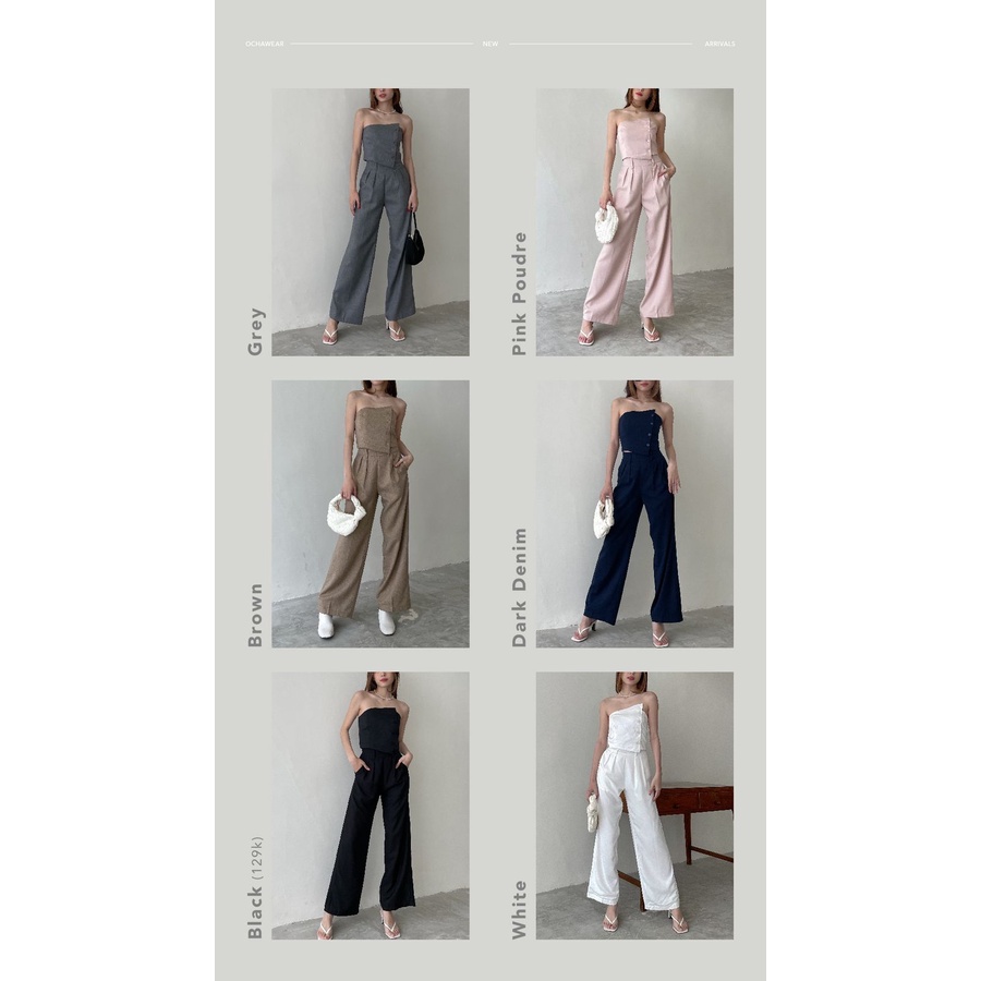 Ghea HW Culotte —— Ocha Wear | Celana Panjang Cargo Kulot Wanita | High Waist Cullote Pants