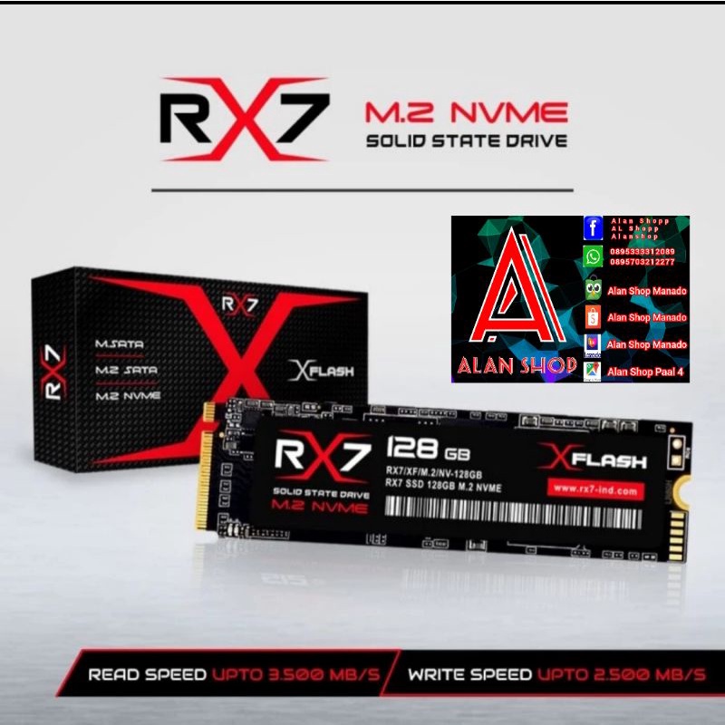 SSD M2 NVME RX7 128, 256, 512 GB