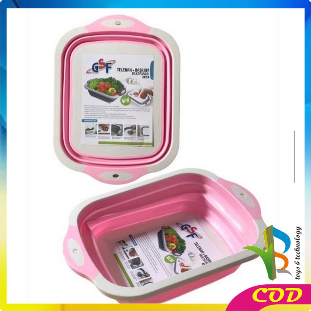 RB-C128 Talenan Lipat Baskom Multifungsi 3in1 Cutting Board Portable Baskom Lipat Peralatan Dapur