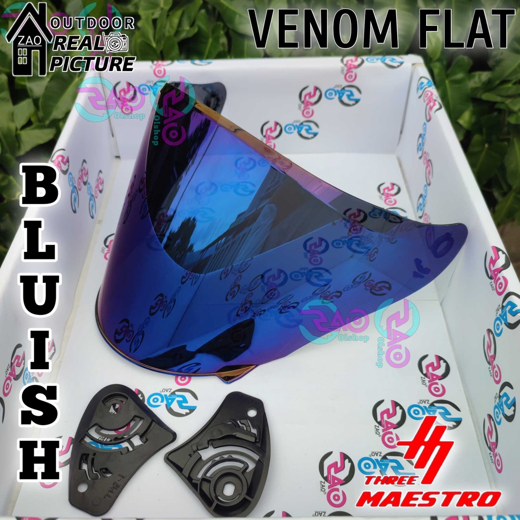 Kaca Helm GIX AZZURI Visor Helmet FLAT venom open gix azuri tm2