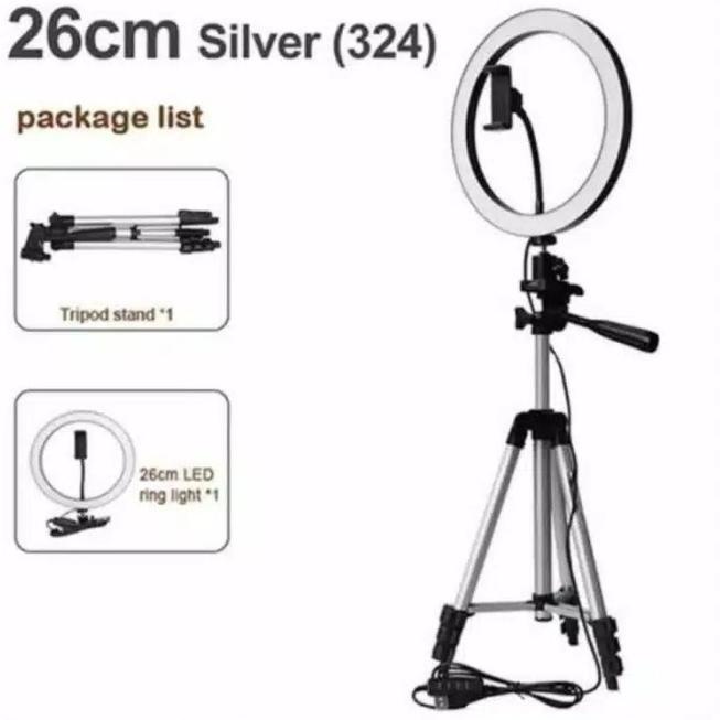 Tripod 1m 3110 +Ringlight 26cm - Paket Lengkap Ringlight 26cm + Tripod