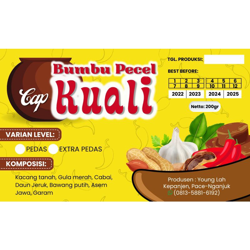 

SAMBEL PECEL /SAMBEL KACANG KHAS NGANJUK KUALI.200Gr KUALITAS DAN RASA TERJAMIN .UENAKK