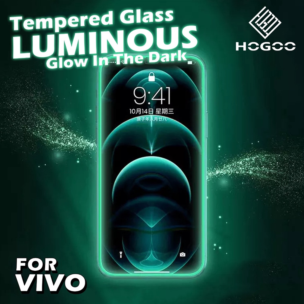 TEMPERED GLASS Luminous Glow In The Dark FOR VIVO SERIES PELINDUNG LAYAR DEPAN