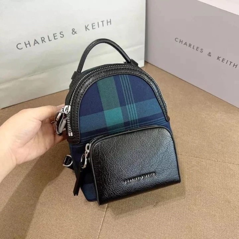 C Tartan Print Mini Backpack