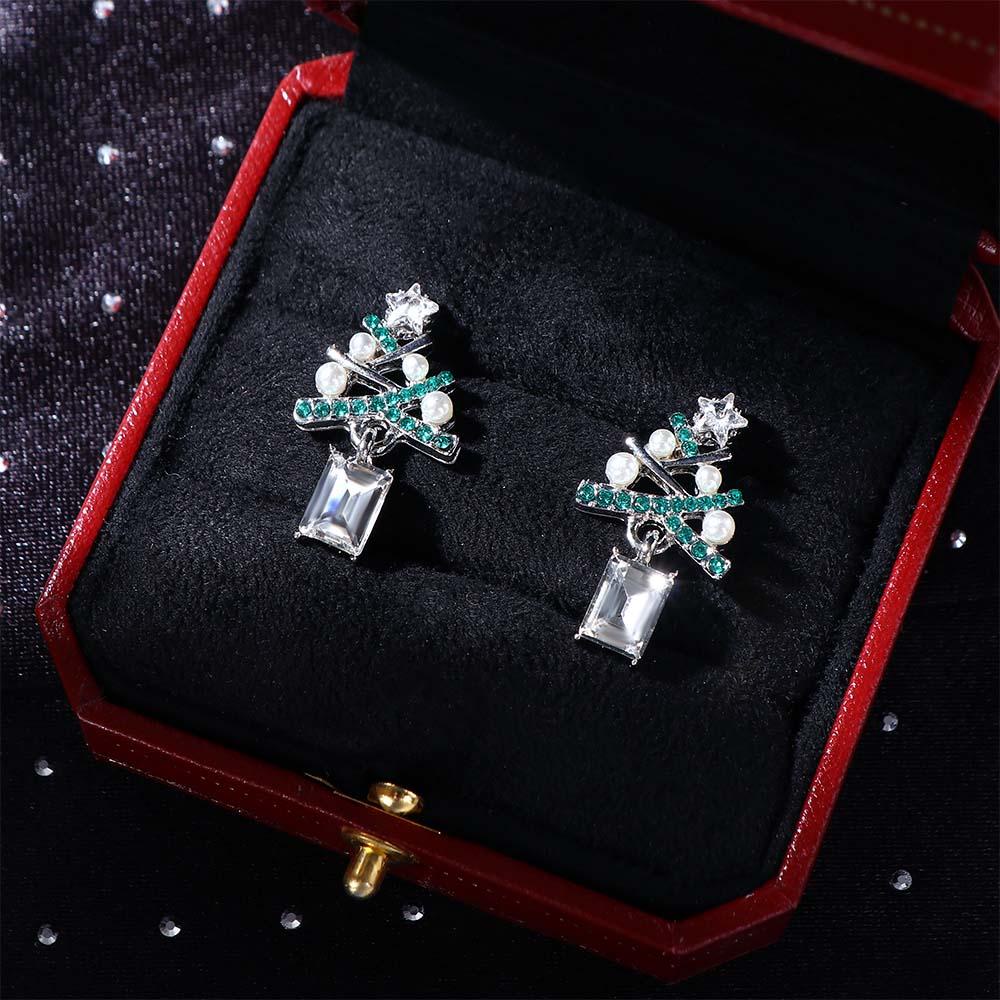 Mxbeauty Anting Pohon Natal Kepribadian Elegan Hadiah Natal Sederhana Anting Menjuntai Anting Gaya Korea Anting Drop Earrings Zircon Untuk Wanita Women Stud Earrings