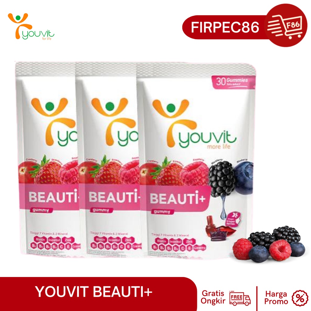 Youvit Beauti+ 1 Pouch Ginseng, Biotin &amp; Vitamin E