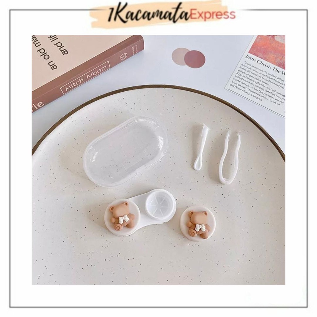 Tempat Kotak Case Softlens mini beruang