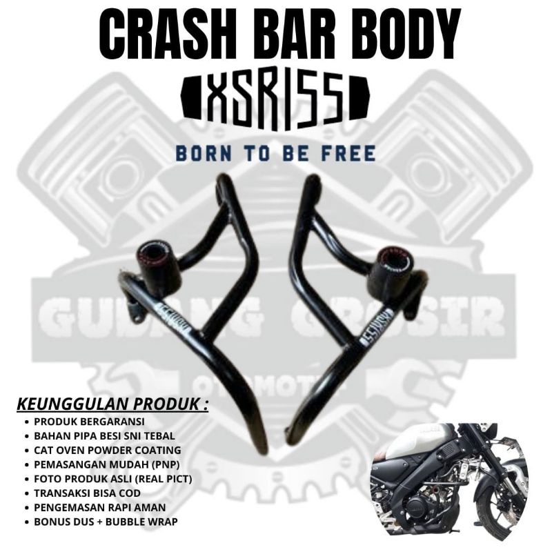 Tubular crashbar yamaha xsr 155 crashbar yamaha XSR 155 plus jalu slider