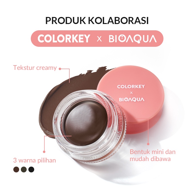 COD Rumah Cantik 354 COLORKEY x BIOAQUA Eyebrow Gel Make Up Eyebrow Pomade Cream Alis Waterproof Tahan air dan keringat