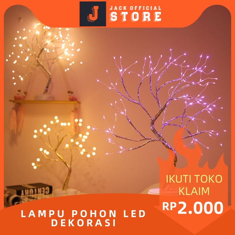 Lampu Pohon LED Lampu Tidur Tenaga Baterai/USB Lampu Hias Pohon